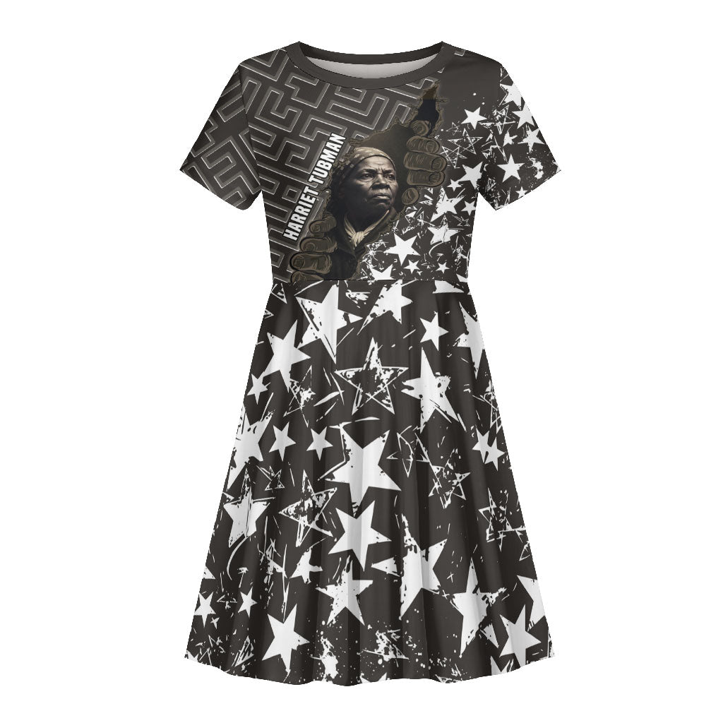 Harriet Tubman Underground Railroad Kid Short Sleeve Dress Fearless In The Dark - Civil Rights Hero Vintage Art