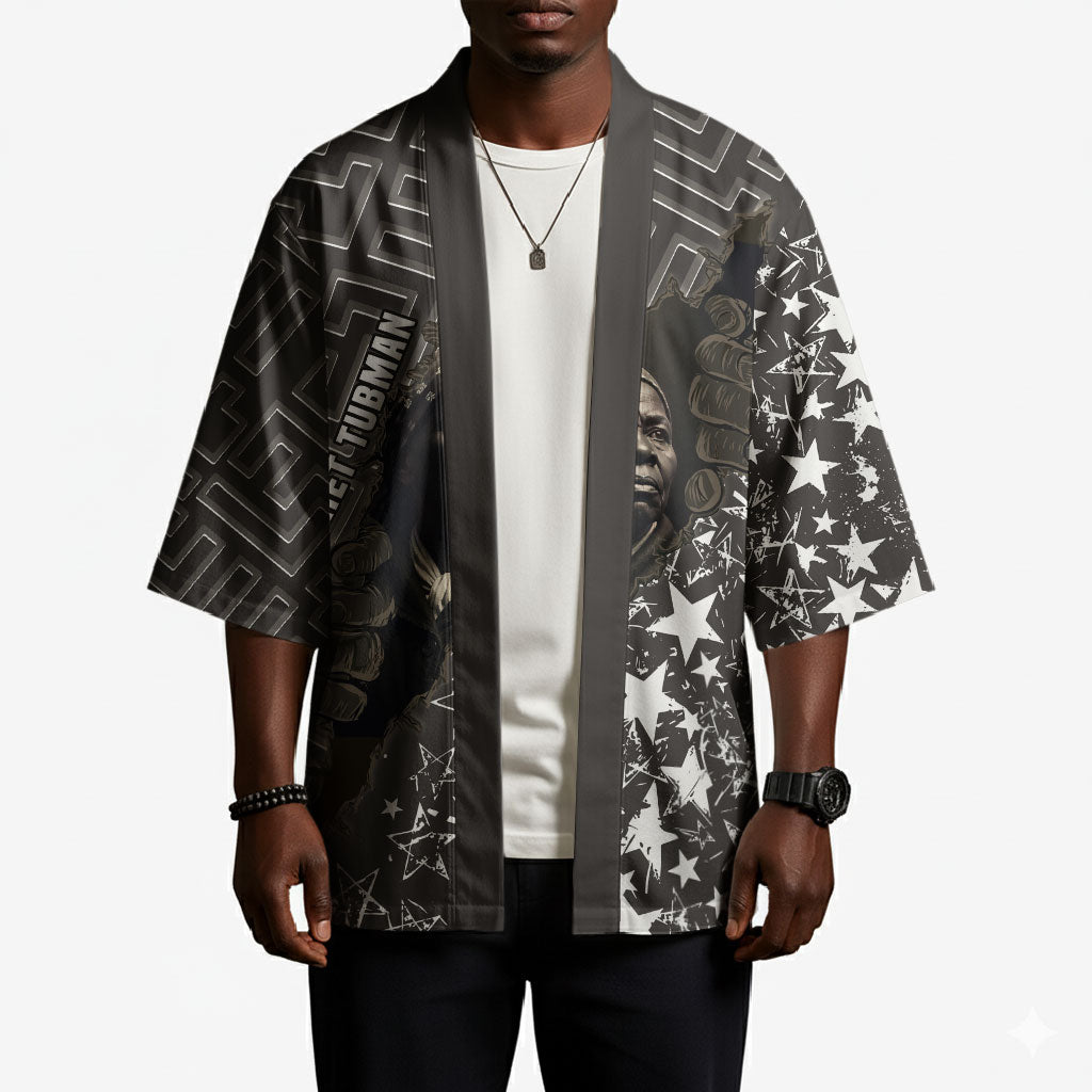 Harriet Tubman Underground Railroad Kimono Fearless In The Dark - Civil Rights Hero Vintage Art