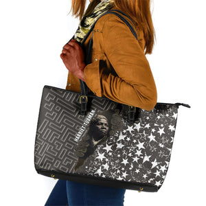 Harriet Tubman Underground Railroad Leather Tote Bag Fearless In The Dark - Civil Rights Hero Vintage Art