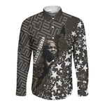 Harriet Tubman Underground Railroad Long Sleeve Button Shirt Fearless In The Dark - Civil Rights Hero Vintage Art