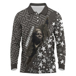 Harriet Tubman Underground Railroad Long Sleeve Polo Shirt Fearless In The Dark - Civil Rights Hero Vintage Art