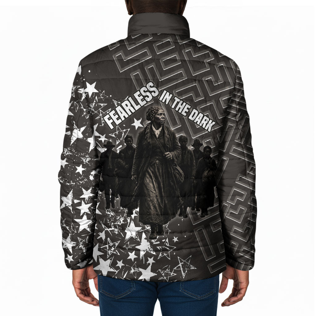 Harriet Tubman Underground Railroad Padded Jacket Fearless In The Dark - Civil Rights Hero Vintage Art
