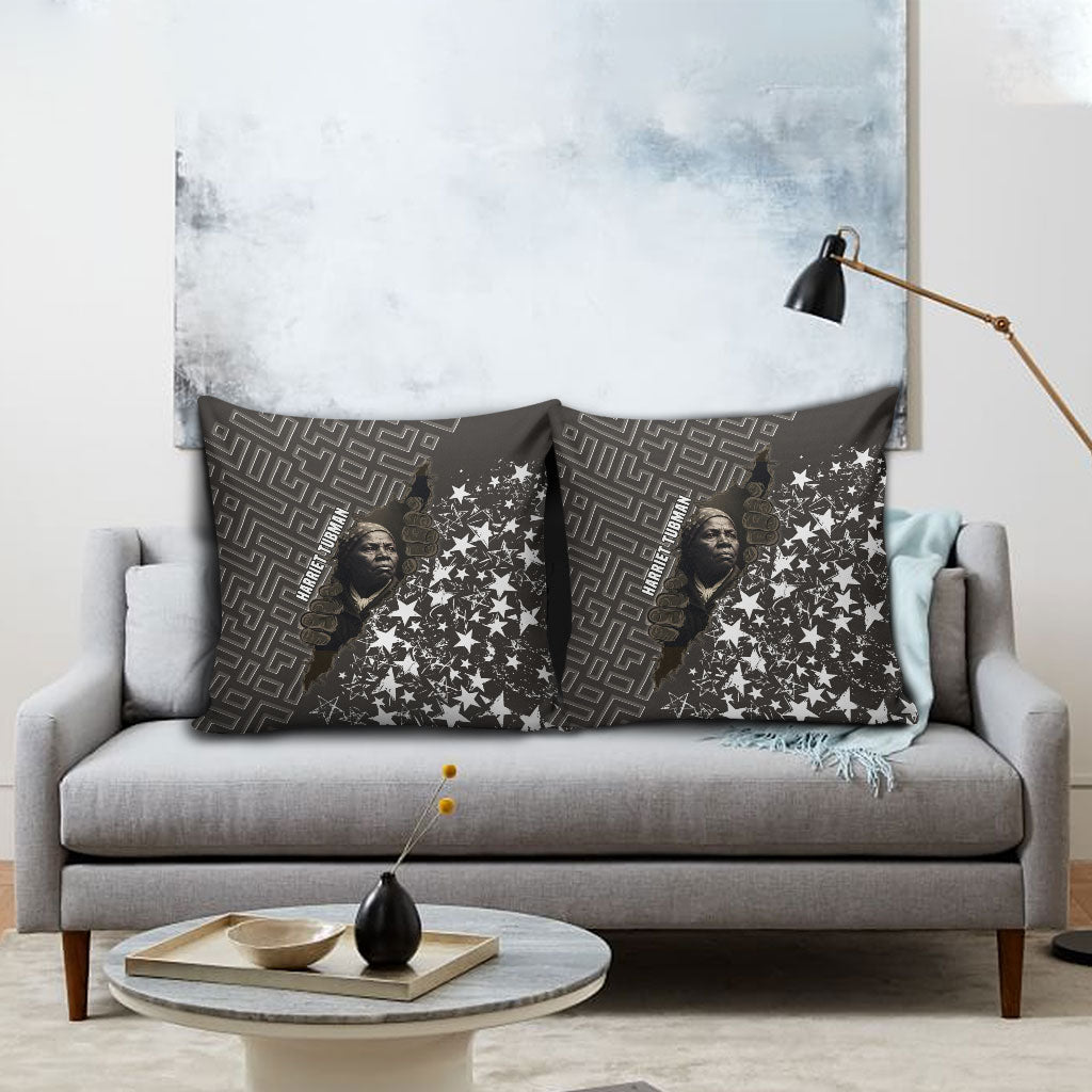 Harriet Tubman Underground Railroad Pillow Cover Fearless In The Dark - Civil Rights Hero Vintage Art