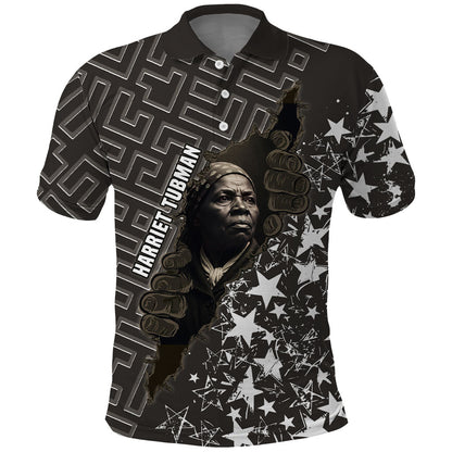 Harriet Tubman Underground Railroad Polo Shirt Fearless In The Dark - Civil Rights Hero Vintage Art