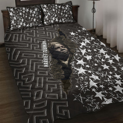 Harriet Tubman Underground Railroad Quilt Bed Set Fearless In The Dark - Civil Rights Hero Vintage Art