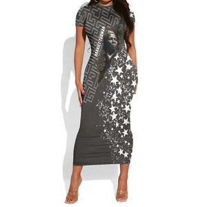 Harriet Tubman Underground Railroad Short Sleeve Bodycon Dress Fearless In The Dark - Civil Rights Hero Vintage Art