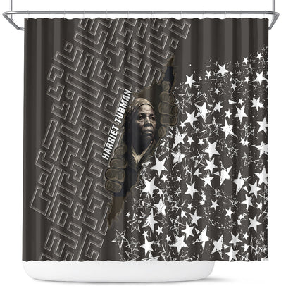 Harriet Tubman Underground Railroad Shower Curtain Fearless In The Dark - Civil Rights Hero Vintage Art