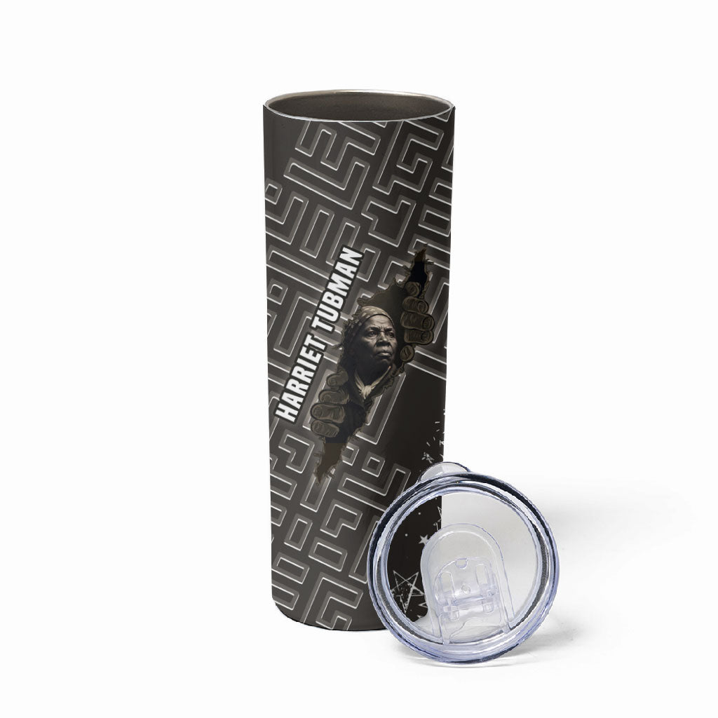 Harriet Tubman Underground Railroad Skinny Tumbler Fearless In The Dark - Civil Rights Hero Vintage Art