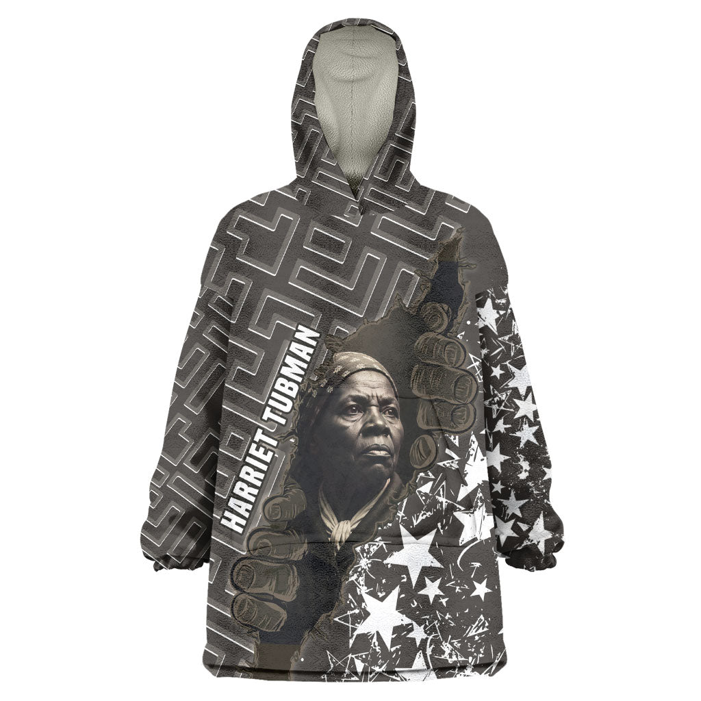 Harriet Tubman Underground Railroad Wearable Blanket Hoodie Fearless In The Dark - Civil Rights Hero Vintage Art