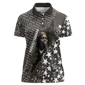 Harriet Tubman Underground Railroad Women Polo Shirt Fearless In The Dark - Civil Rights Hero Vintage Art