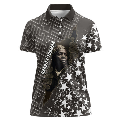 Harriet Tubman Underground Railroad Women Polo Shirt Fearless In The Dark - Civil Rights Hero Vintage Art