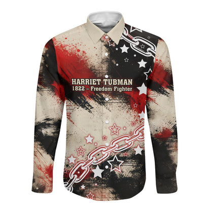 Freedom Fighter Harriet Tubman Long Sleeve Button Shirt Freedom Was The Destination 1822