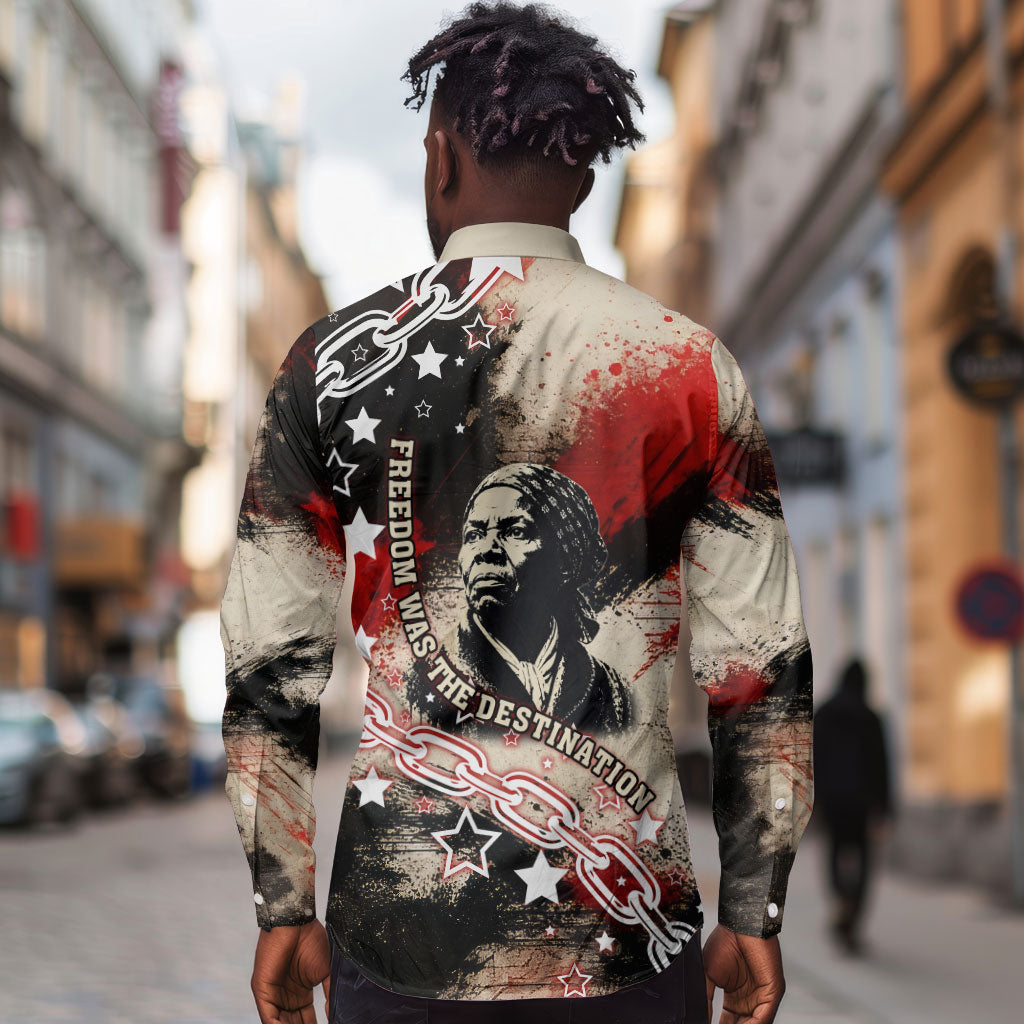 Freedom Fighter Harriet Tubman Long Sleeve Button Shirt Freedom Was The Destination 1822