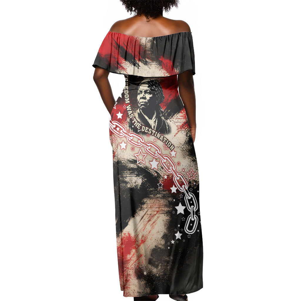 Freedom Fighter Harriet Tubman Off Shoulder Maxi Dress Freedom Was The Destination 1822