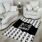 Malcolm X 101 Years Of Resistance Area Rug Civil Rights Leader Portrait - Monochrome X Pattern