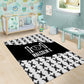 Malcolm X 101 Years Of Resistance Area Rug Civil Rights Leader Portrait - Monochrome X Pattern