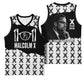 Malcolm X 101 Years Of Resistance Basketball Jersey Civil Rights Leader Portrait - Monochrome X Pattern