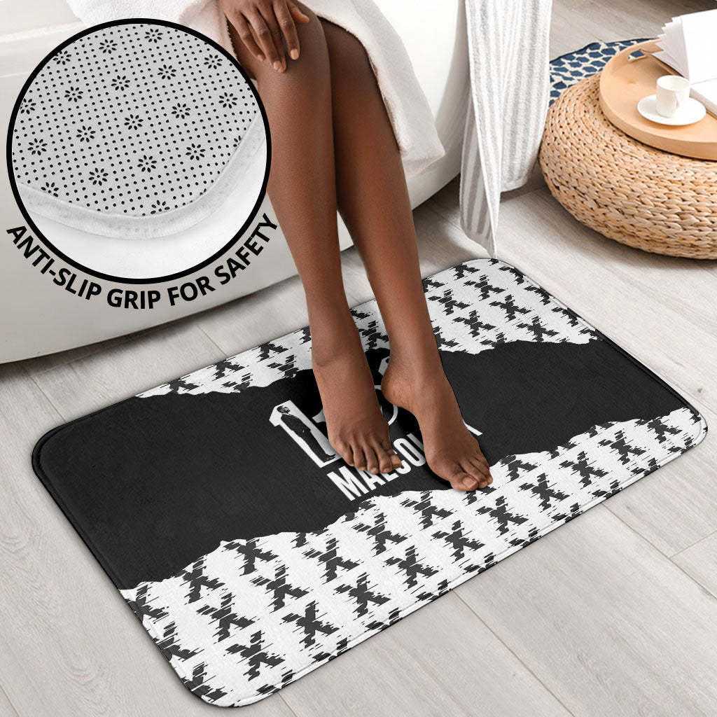 Malcolm X 101 Years Of Resistance Bathroom Set Civil Rights Leader Portrait - Monochrome X Pattern