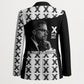 Malcolm X 101 Years Of Resistance Blazer Civil Rights Leader Portrait - Monochrome X Pattern