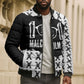 Malcolm X 101 Years Of Resistance Bomber Puffer Jacket Civil Rights Leader Portrait - Monochrome X Pattern