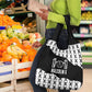 Malcolm X 101 Years Of Resistance Grocery Bag Civil Rights Leader Portrait - Monochrome X Pattern