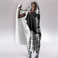 Malcolm X 101 Years Of Resistance Hooded Blanket Civil Rights Leader Portrait - Monochrome X Pattern