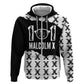Malcolm X 101 Years Of Resistance Hoodie Civil Rights Leader Portrait - Monochrome X Pattern