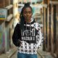 Malcolm X 101 Years Of Resistance Hoodie Civil Rights Leader Portrait - Monochrome X Pattern