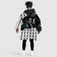 Malcolm X 101 Years Of Resistance Kid Wearable Blanket Hoodie Civil Rights Leader Portrait - Monochrome X Pattern