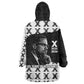 Malcolm X 101 Years Of Resistance Kid Wearable Blanket Hoodie Civil Rights Leader Portrait - Monochrome X Pattern