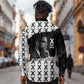 Malcolm X 101 Years Of Resistance Long Sleeve Button Shirt Civil Rights Leader Portrait - Monochrome X Pattern