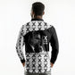 Malcolm X 101 Years Of Resistance Long Sleeve Polo Shirt Civil Rights Leader Portrait - Monochrome X Pattern