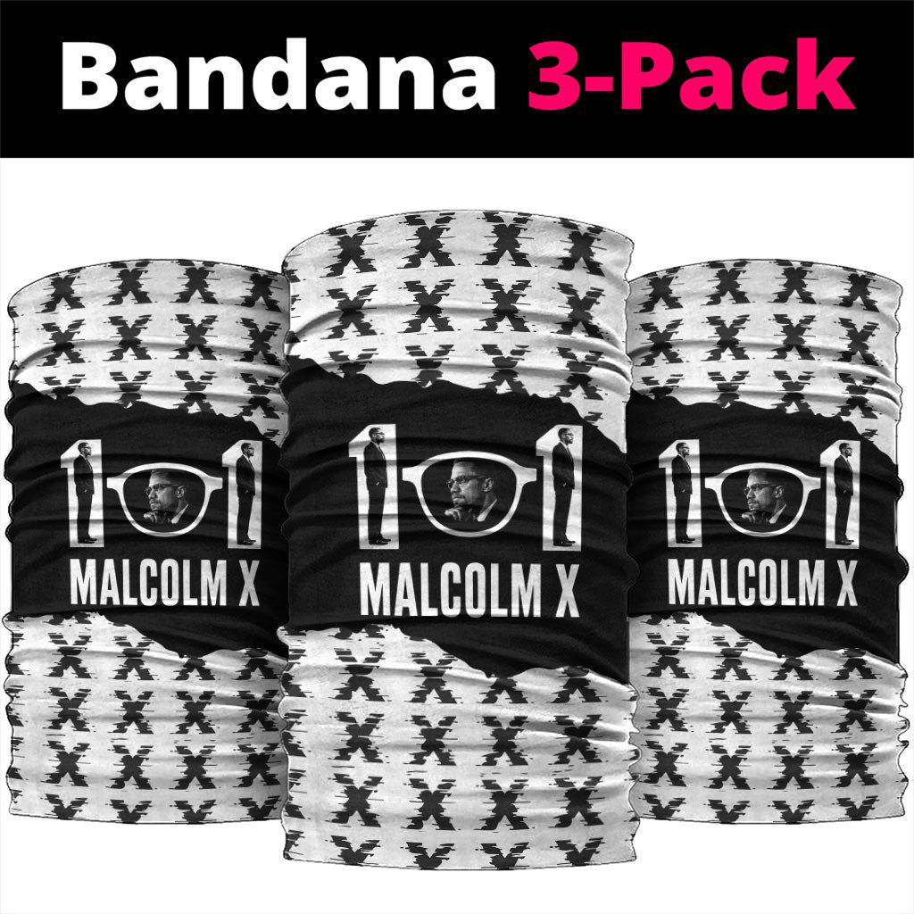 Malcolm X 101 Years Of Resistance Neck Gaiter Civil Rights Leader Portrait - Monochrome X Pattern