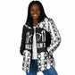 Malcolm X 101 Years Of Resistance Padded Jacket Civil Rights Leader Portrait - Monochrome X Pattern
