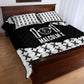 Malcolm X 101 Years Of Resistance Quilt Bed Set Civil Rights Leader Portrait - Monochrome X Pattern
