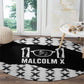 Malcolm X 101 Years Of Resistance Round Carpet Civil Rights Leader Portrait - Monochrome X Pattern