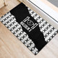 Malcolm X 101 Years Of Resistance Rubber Doormat Civil Rights Leader Portrait - Monochrome X Pattern