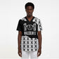 Malcolm X 101 Years Of Resistance Scrub Top Civil Rights Leader Portrait - Monochrome X Pattern