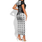 Malcolm X 101 Years Of Resistance Short Sleeve Bodycon Dress Civil Rights Leader Portrait - Monochrome X Pattern