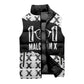 Malcolm X 101 Years Of Resistance Sleeveless Puffer Jacket Civil Rights Leader Portrait - Monochrome X Pattern