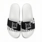 Malcolm X 101 Years Of Resistance Slide Sandals Civil Rights Leader Portrait - Monochrome X Pattern