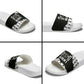 Malcolm X 101 Years Of Resistance Slide Sandals Civil Rights Leader Portrait - Monochrome X Pattern