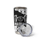 Malcolm X 101 Years Of Resistance Tumbler Cup Civil Rights Leader Portrait - Monochrome X Pattern