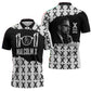 Malcolm X 101 Years Of Resistance Zipper Polo Shirt Civil Rights Leader Portrait - Monochrome X Pattern