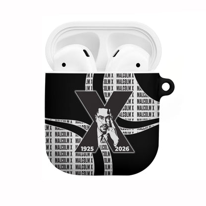 Malcolm X Legacy 1925-2026 AirPods Case African American Heritage - Iconic Portrait Silhouette