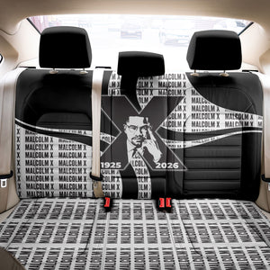 Malcolm X Legacy 1925-2026 Back Car Seat Cover African American Heritage - Iconic Portrait Silhouette