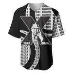 Malcolm X Legacy 1925-2026 Baseball Jersey African American Heritage - Iconic Portrait Silhouette