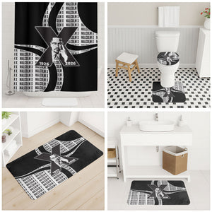 Malcolm X Legacy 1925-2026 Bathroom Set African American Heritage - Iconic Portrait Silhouette