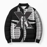 Malcolm X Legacy 1925-2026 Bomber Puffer Jacket African American Heritage - Iconic Portrait Silhouette