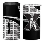 Malcolm X Legacy 1925-2026 4 in 1 Can Cooler Tumbler African American Heritage - Iconic Portrait Silhouette